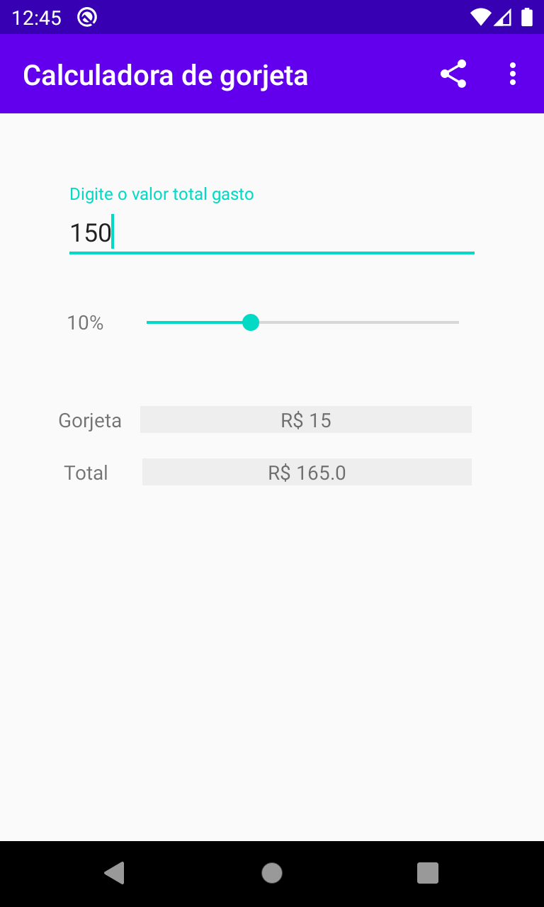 Resultado do cálculo